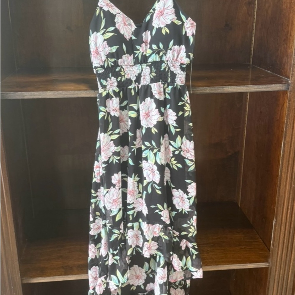 Black floral dress